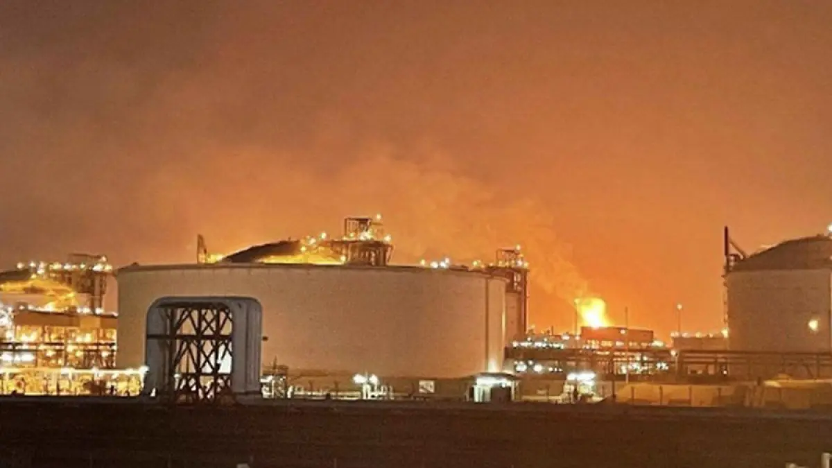Foto: Kementerian Dalam Negeri Qatar mengatakan ledakan internal terjadi di sebuah pabrik di Kota Industri Ras Laffan menyusul "insiden teknis." (Tabz - Alternative Media)
