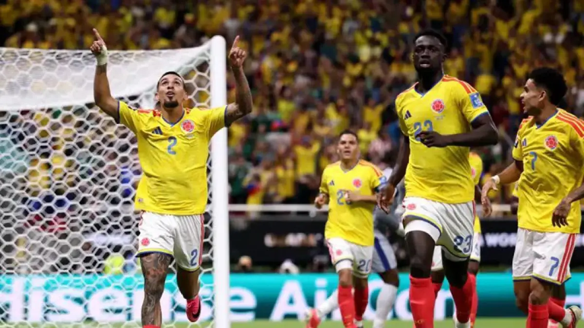 Selebrasi Daniel Munoz usai bawa Kolombia menang atas RD Kongo. (Dok. FIFA)