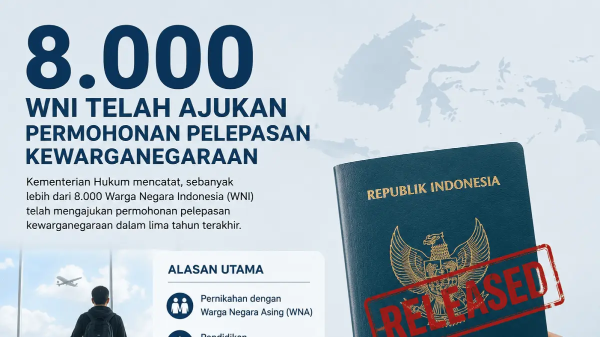 8 ribu WNI mengajukan permohonan pelepasan WNI (generated by AI)