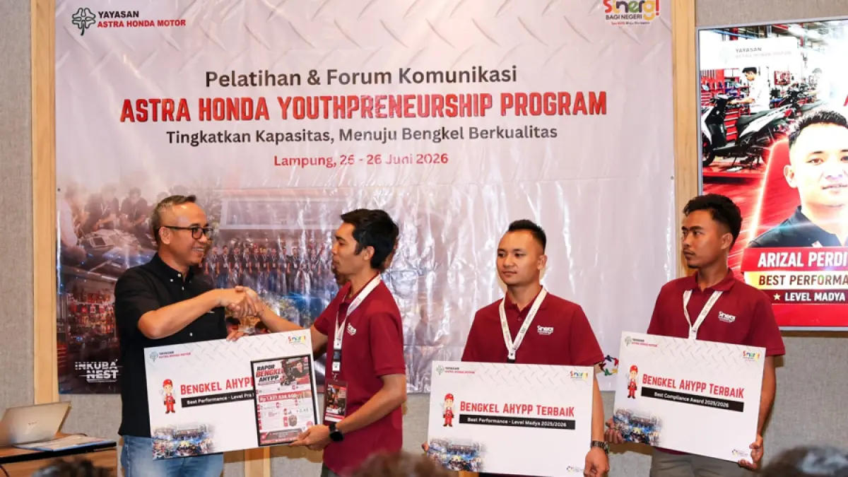 Yayasan AHM menggelar pelatihan lanjutan pengembangan bisnis yang diikuti pemilik bengkel binaan. (Astra Honda Motor)&nbsp;