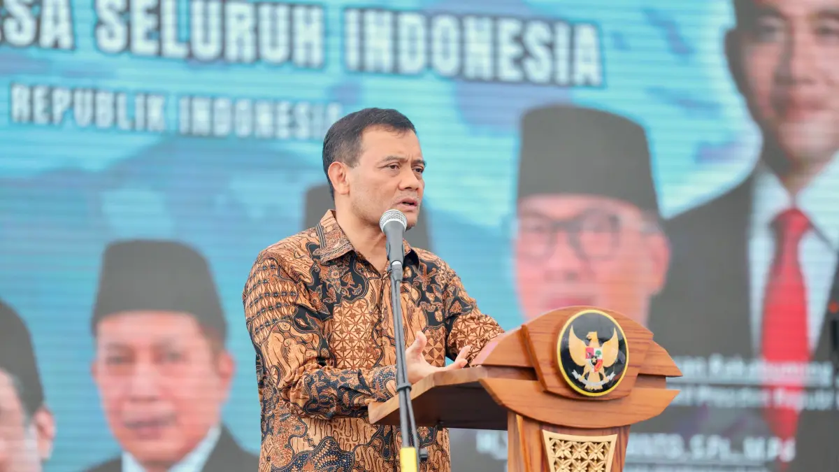 DUKUNG BUMDES: Gubernur Jawa Tengah Ahmad Luthfi saat menghadiri kegiatan Dukungan Asta Cita Presiden RI yang digelar DPP PAPDESI di Koperasi Desa Merah Putih Bergas Kidul, Kabupaten Semarang, Sabtu (27/6).