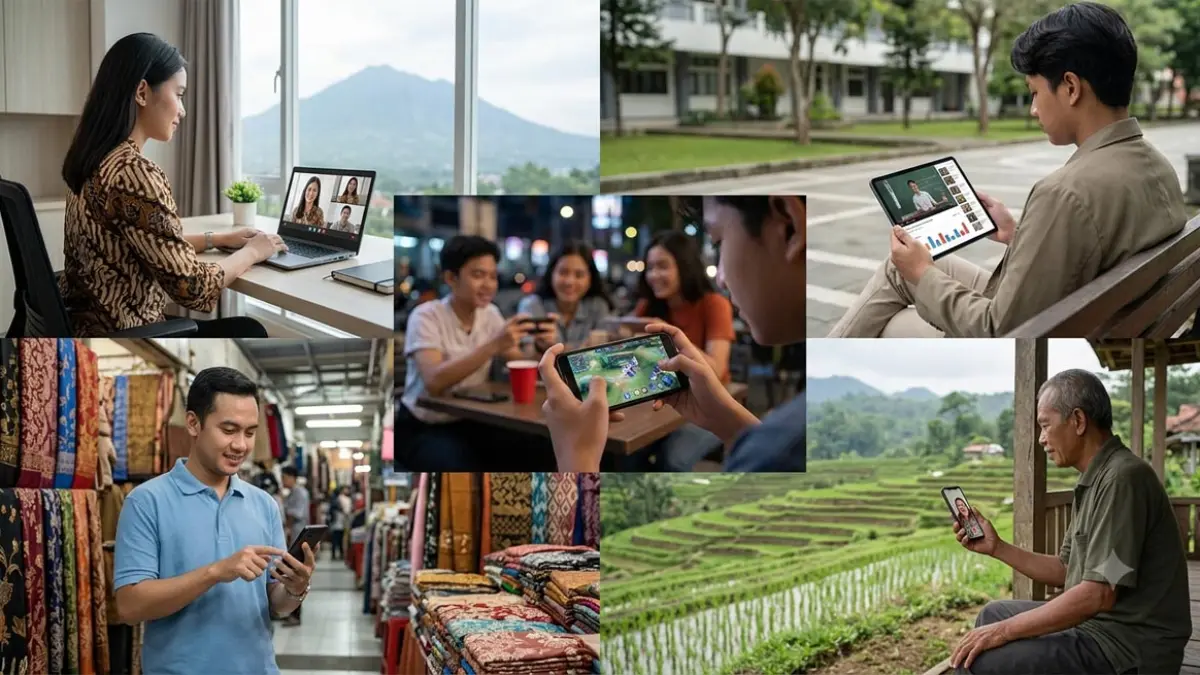 Ilustrasi penggunaan paket kuota internet (ai) 