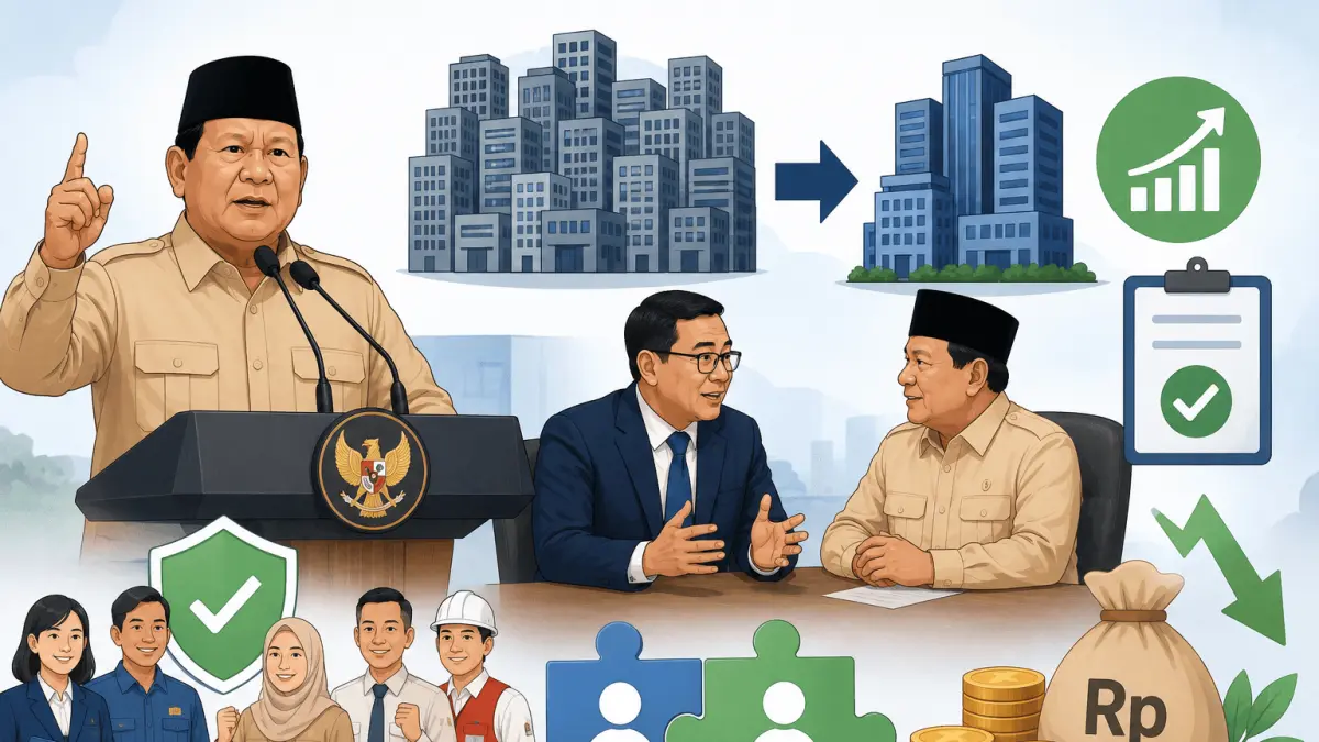 Pidato Prabowo saat menutup Sarasehan Kebangsaan Konvensi Sains, Teknologi, dan Industri Indonesia (KSTI) 2026 di Jakarta (generated by AI)