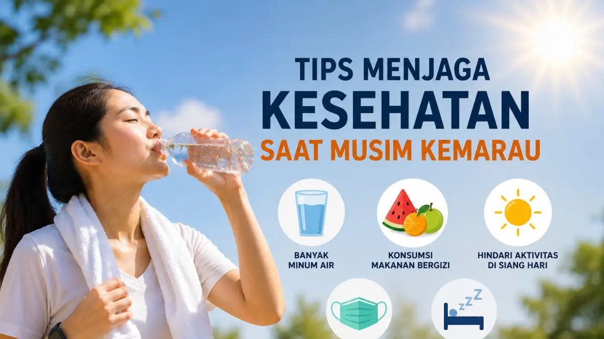 Menjagga tubuh tetap terhidrasi dengan minum air putih dan makan makanan yang bergizi