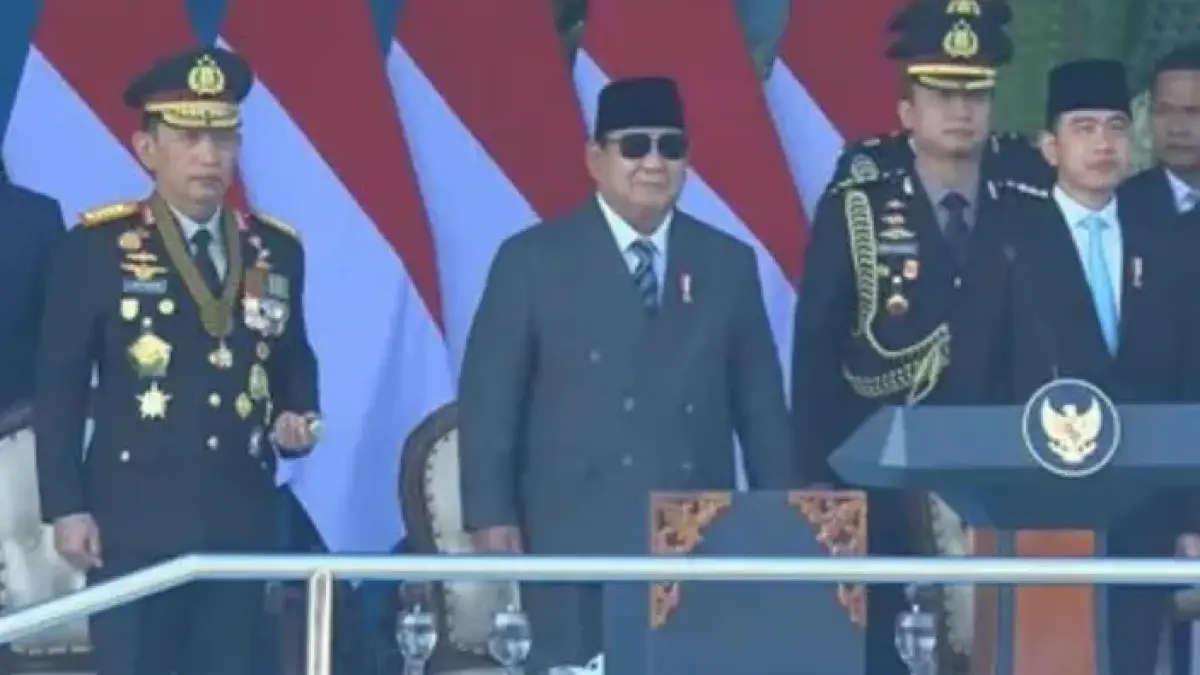 Pidato Prabowo saat memimpin upacara peringatan HUT Bhayangkara ke-80 di Satlat Brimob Polri, Cikeas, Kabupaten Bogor, Jawa Barat (Foto: Istimewa)