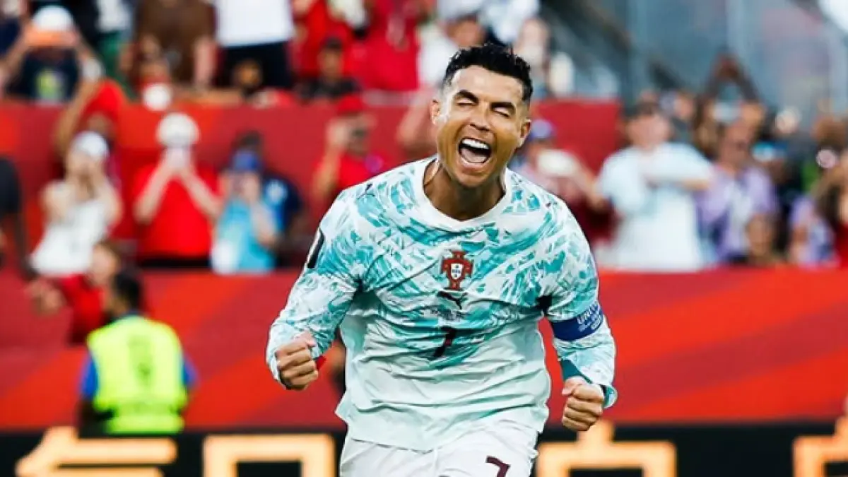 CR7 mencetak gol untuk Portugal saat berhadapan dengan Kroasia melalui gol penalti. (Instagram Portugal)