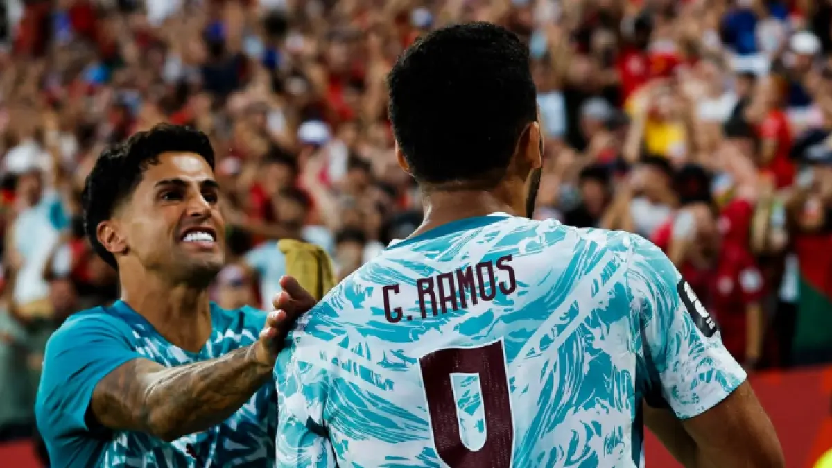 Selebrasi Goncalo Ramos saat Portugal mengalahkan Kroasia 2-1.