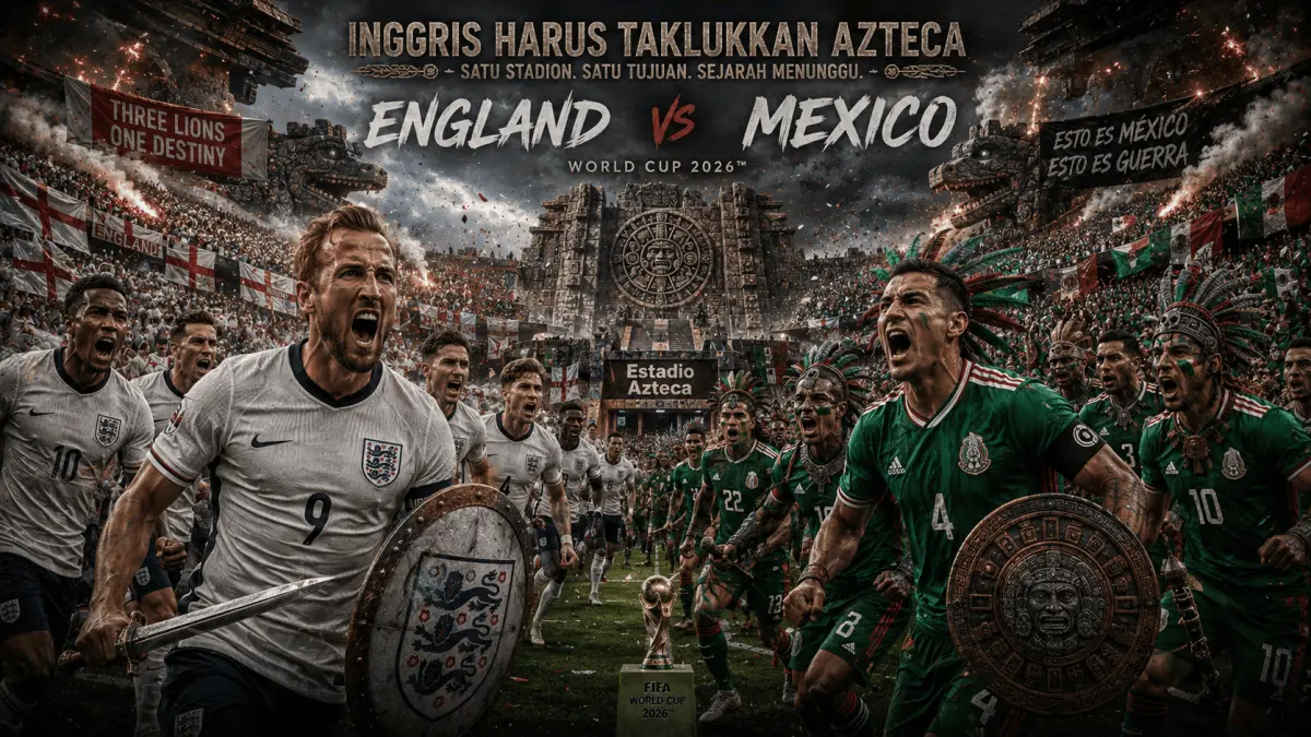 Gambar Ilustrasi Inggris tak akan melawan 11 pemain mexico saja, namun harus bisa menaklukan Stadion Azteca.