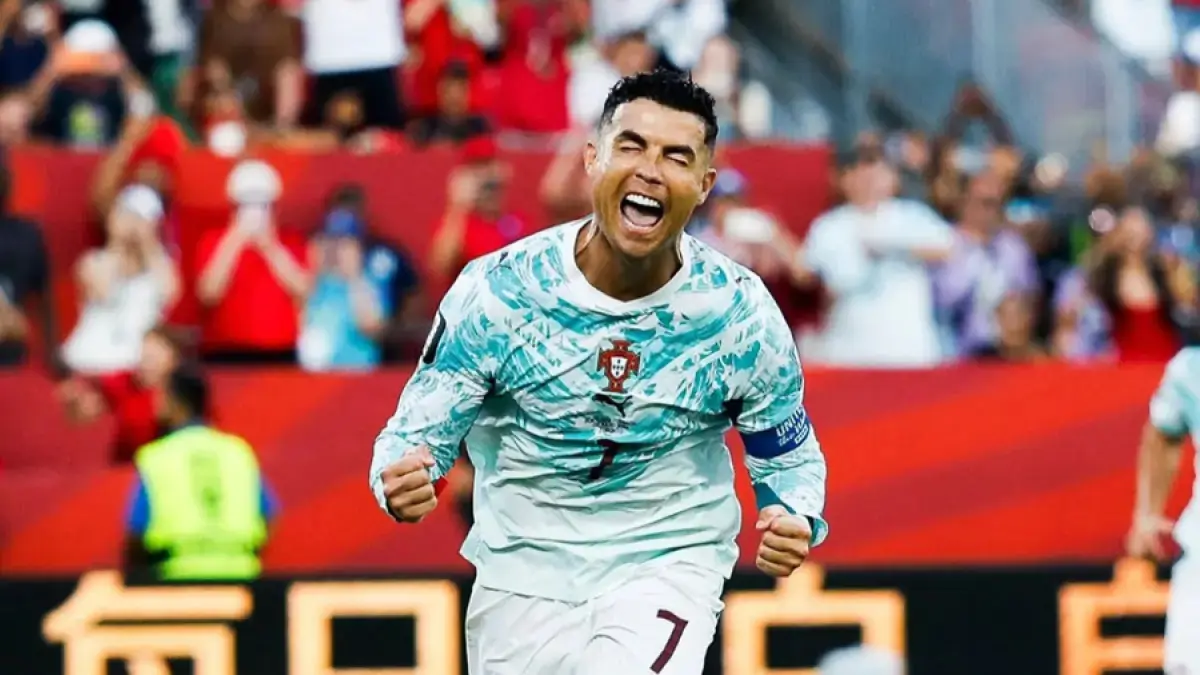 Cristiano Ronaldo setelah cetak gol ke gawang Kroasia. (Dok. IG/@portugal)