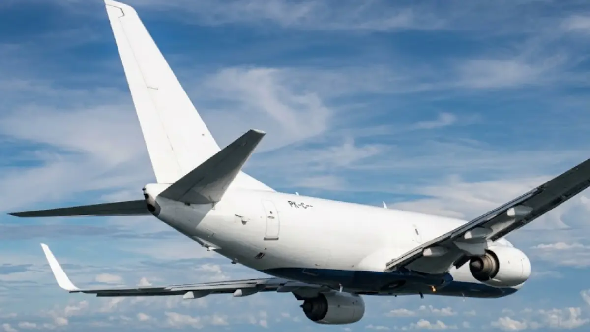 Ilustrasi foto Pesawat Kargo Boeing 737. (Gemini AI)