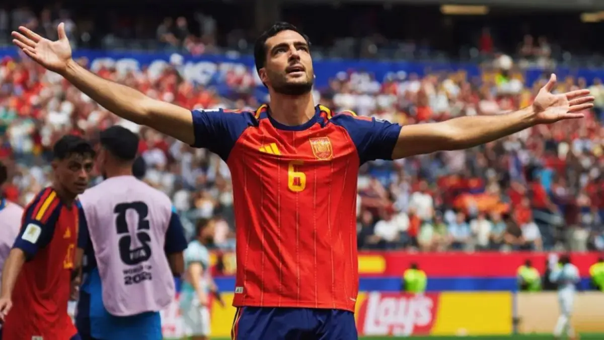 Mikel Merino bantu Spanyol melaju ke semifinal Piala Dunia 2026. (@SpainIsFootball/X)