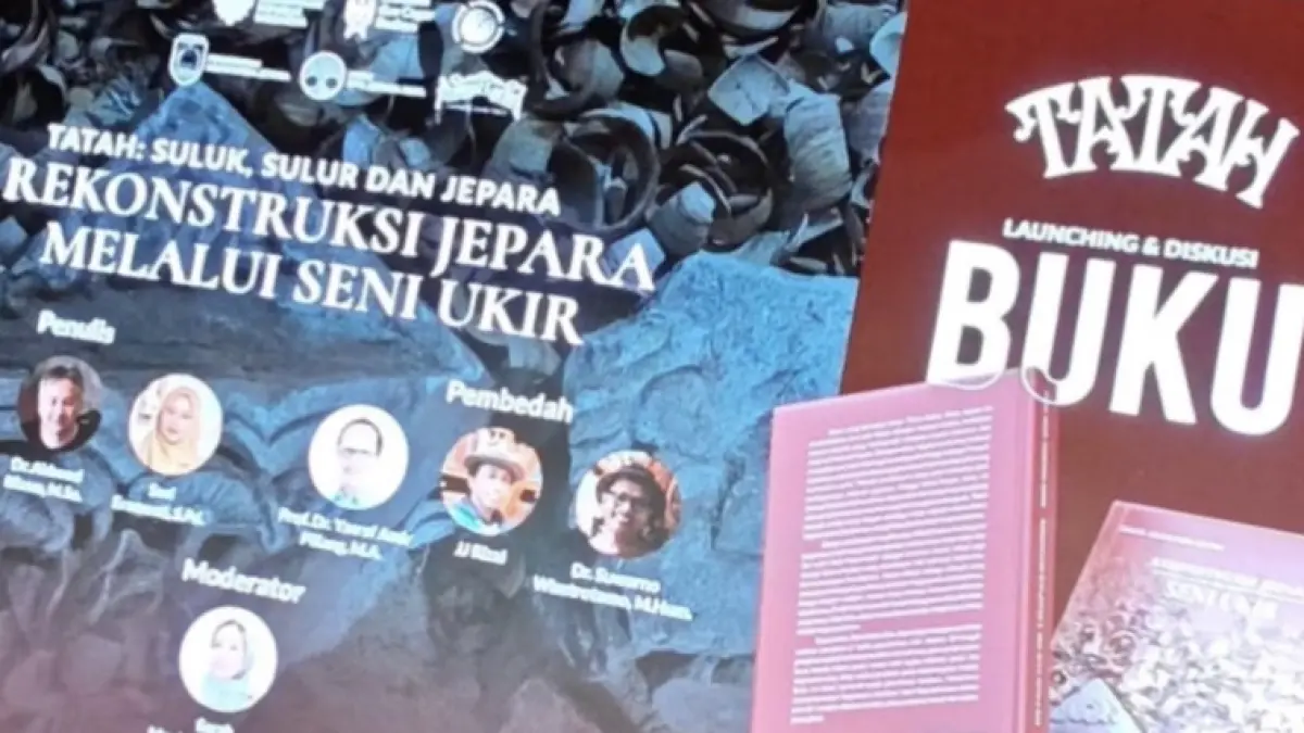 KOLABORATIF: Peluncuran dan diskusi buku Tatah: Suluk, Sulur dan Jepara dengan subjudul Rekonstruksi Jepara melalui Seni Ukir menjadi salah satu agenda dalam rangkaian Pameran TATAH yang diselenggarakan pada Jumat (10/7) di Ruang Teater Museum Nasional Indonesia,