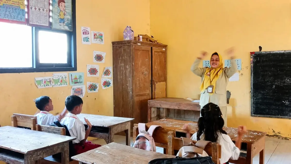 SEKOLAH: Situasi MPLS di SDN 2 Karanganyar Kecamatan Geyer Kabupaten Grobogan.