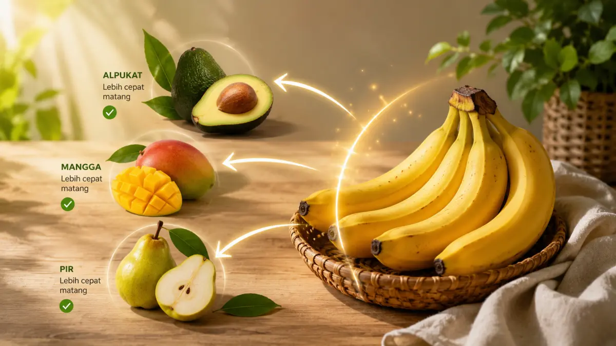 Buah Pisang ternyata bisa membantu buah lain matang lebih cepat