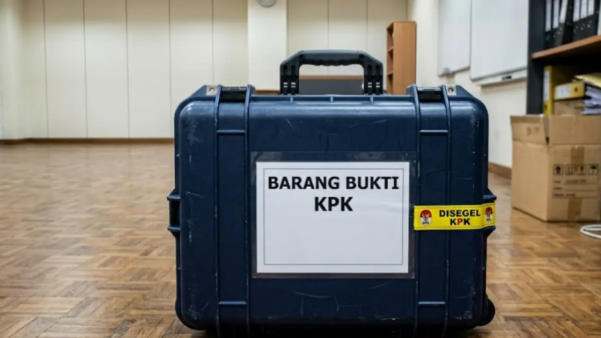 Ilustrasi koper sitaan KPK. (Gemini AI)