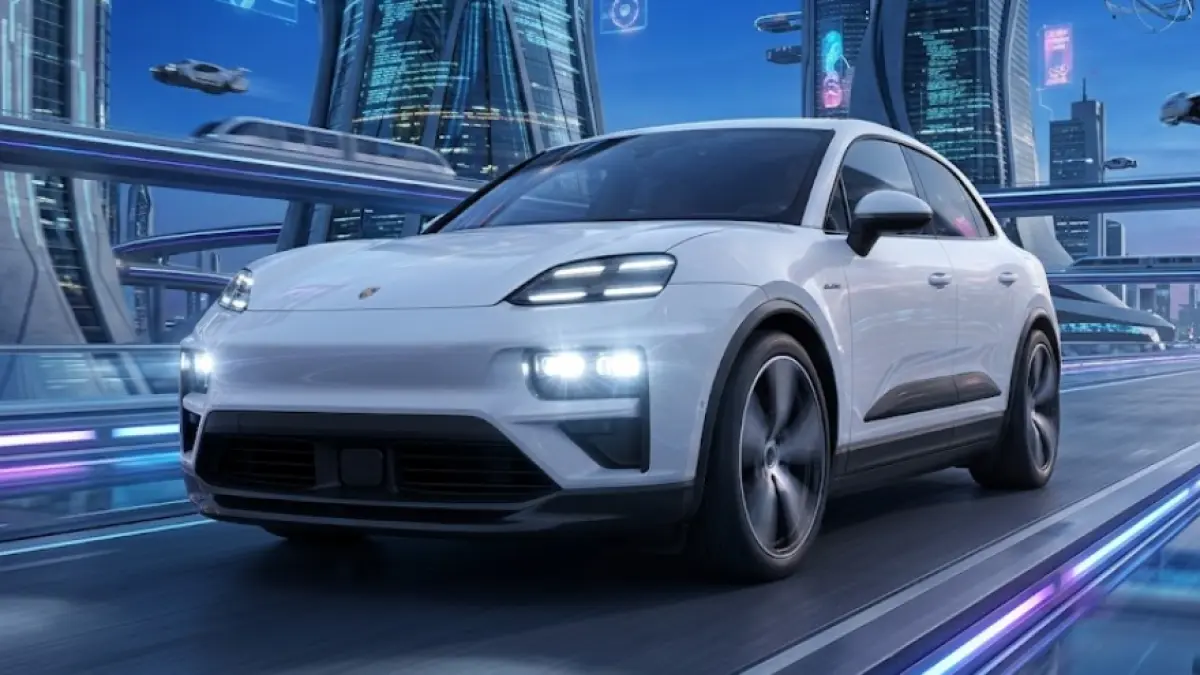 Ilustrasi Porche macan EV. (Gemini AI)