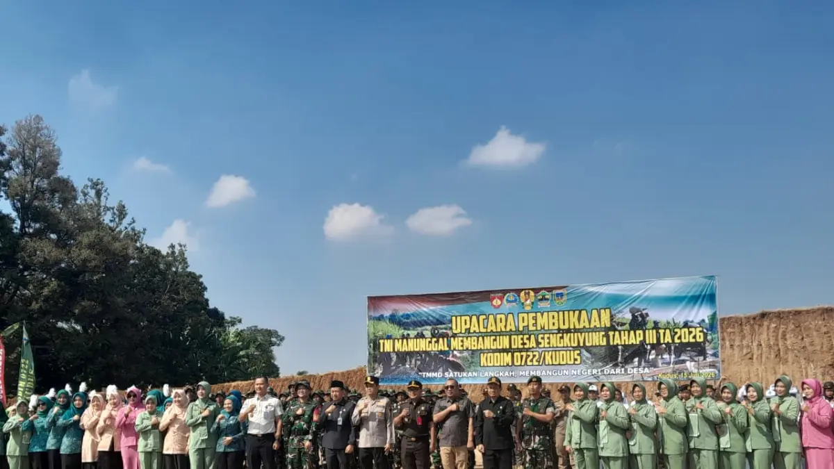upacara pembukaan TNI Manunggal Membangun Desa (TMMD) Sengkuyungan Tahap III (NURIL BAITI AMILIAH)