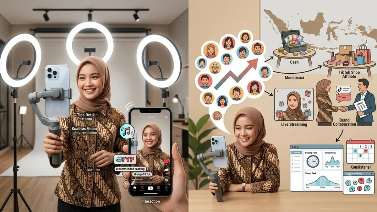 Iustrasi peluang plaform tiktok untuk mendapatkan penghasilan secara online.