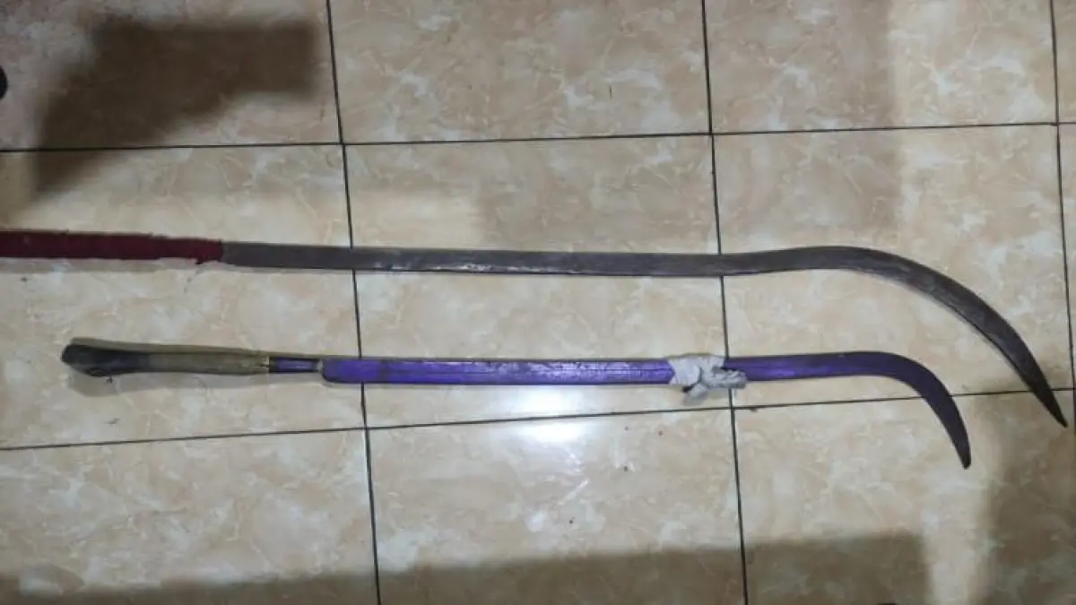 AMANKAN SAJAM – Dua sajam berhasil diamankan Mapolsek Tawangharjo