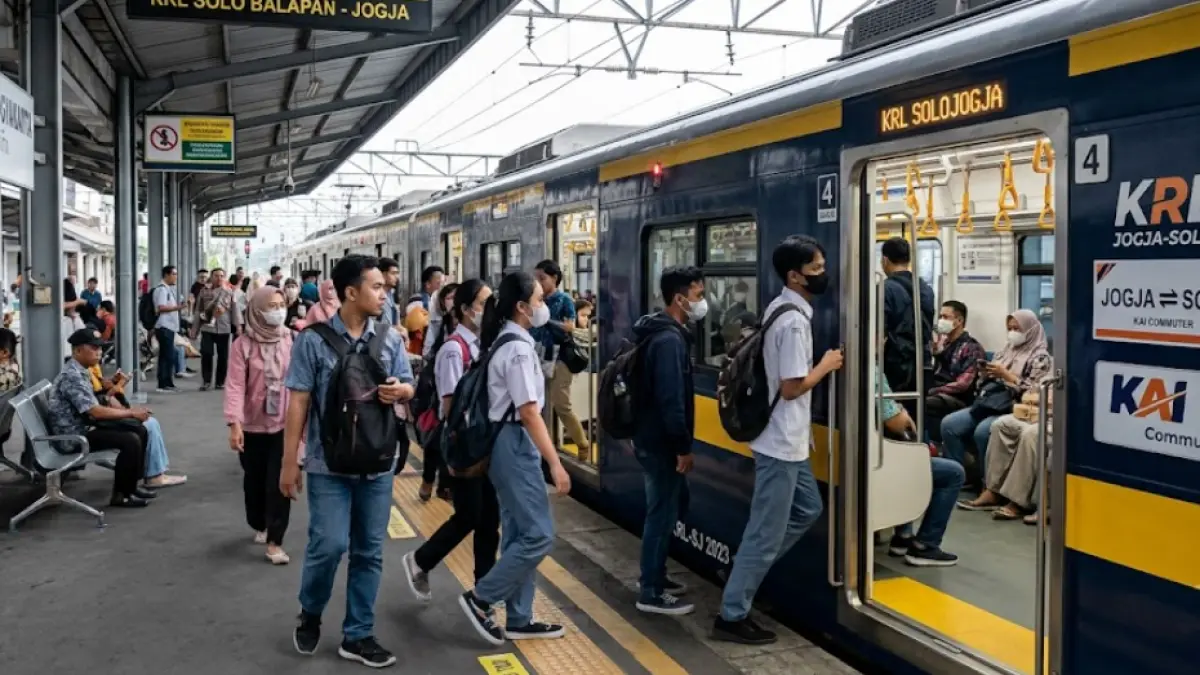 Foto ilustrasi KRL Solo–Jogja. (Gemini AI)