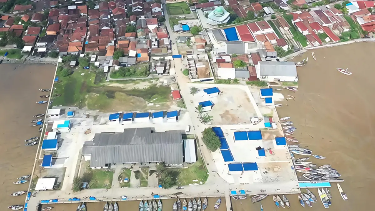 DIBANGUN: Kampung nelayan di Desa Banyutowo, Dukuhseti mulai dibangun belum lama ini. (HADI SANTOSA UNTUK RADAR KUDUS)