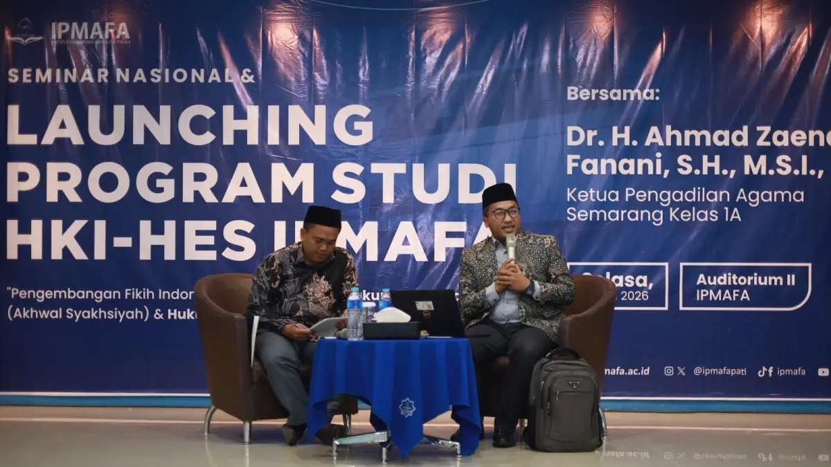 Ketua Pengadilan Agama Semarang, Ahmad Zainal Fanani, saat launching program studi HKI-HES IPMAFA