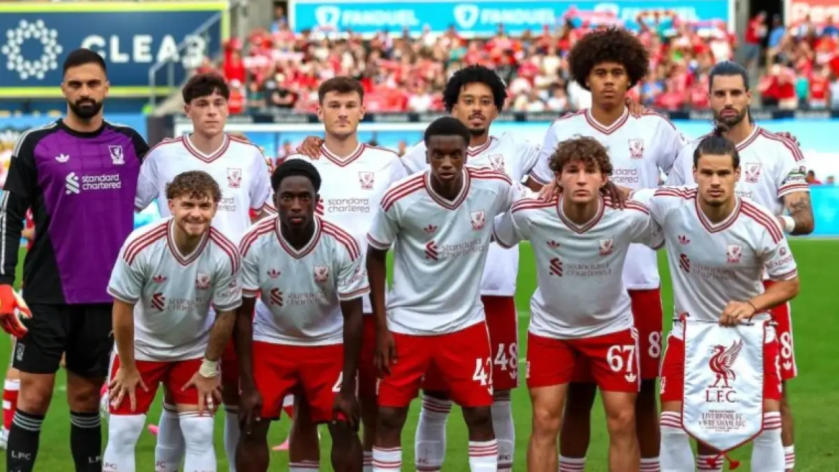 Pemain liverpool saat menghadapi Wrexham.