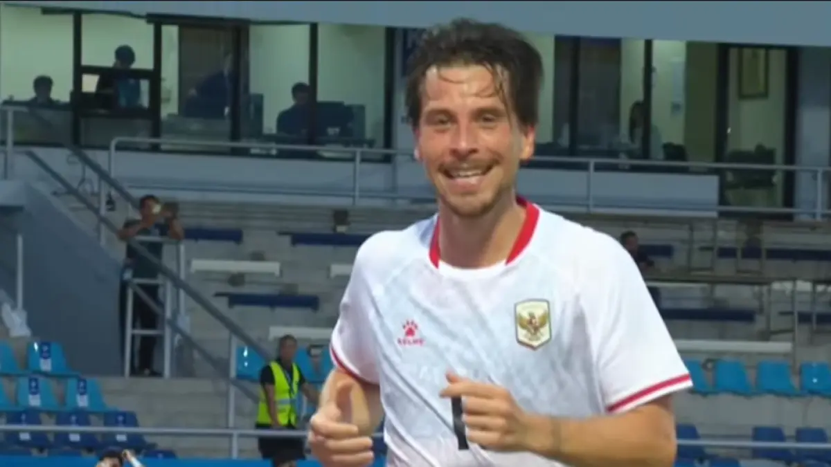 Thom Haye mencetak gol kedua untuk Indonesia.
