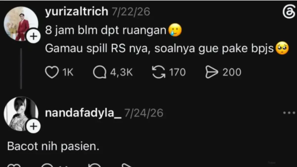 Salah satu komentar nirempati yang diduga Akun Dokter atau Nakes.