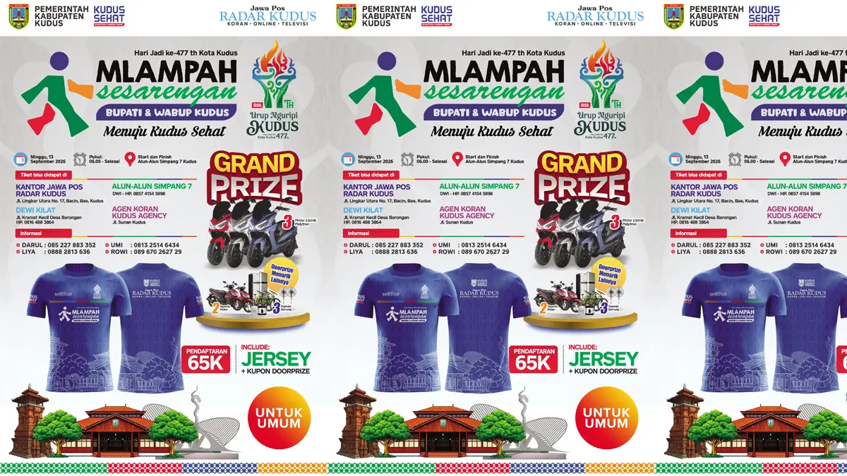 SEGERA DAPATKAN: Beli kupon dapat kaos Jersey dipakai untuk Mlampah Sesarengan Bupati dan Wabup Kudus.