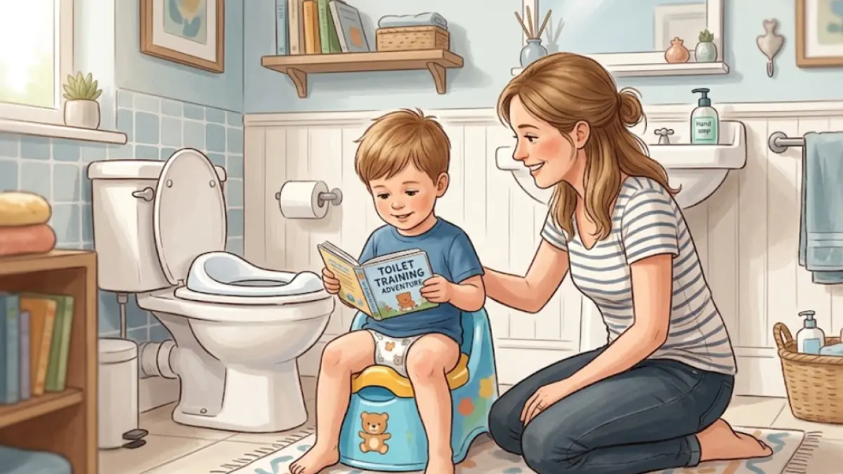 Ilustrasi Toilet Training pada Anak. (Gemini AI)