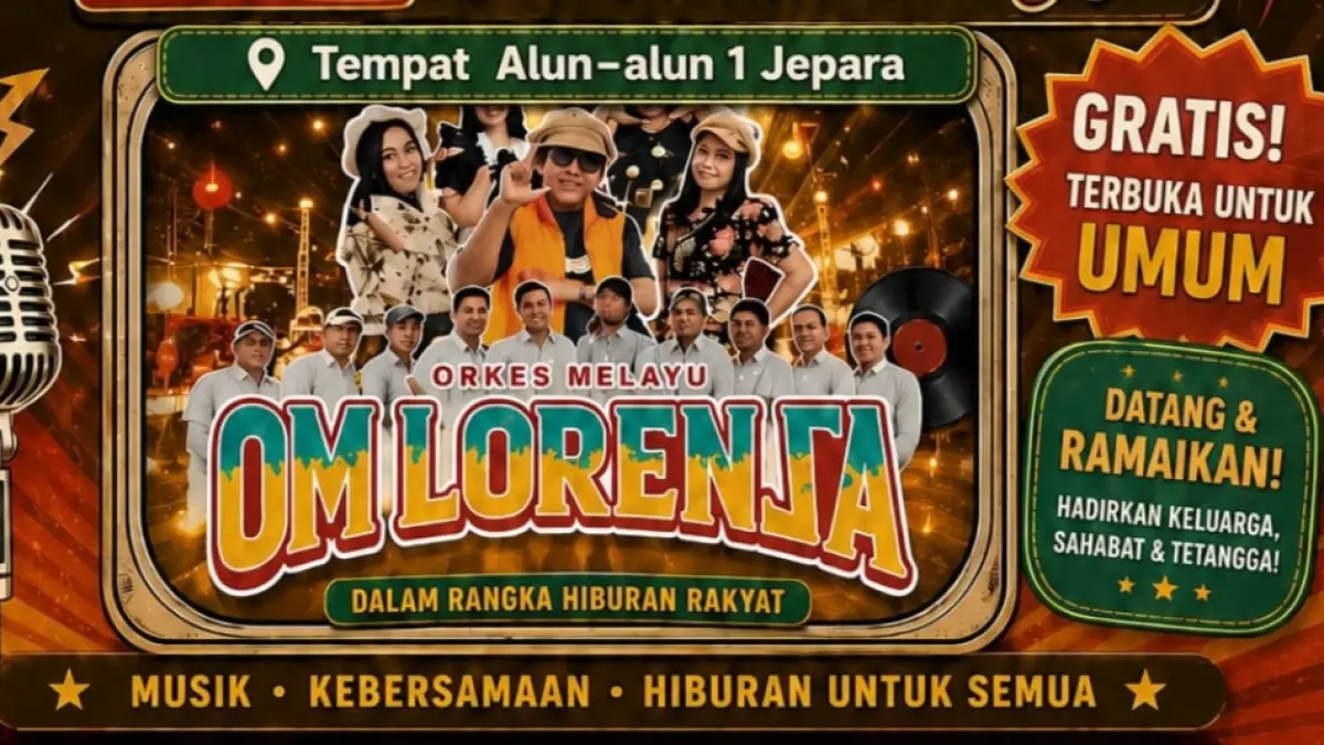 RAMAIKAN: Hiburan Rakyat digelar gratis di Alun-Alun 1 Jepara pada 11 Agustus 2026.