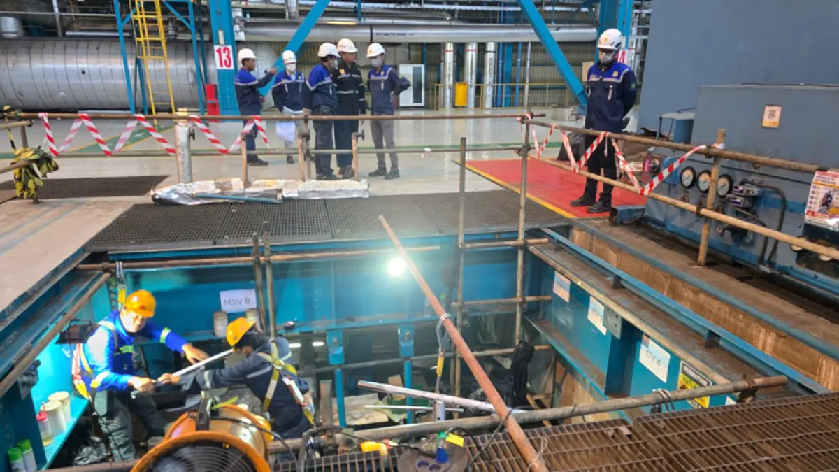 Tim PLN UIK Tanjung Jati B meninjau pelaksanaan inspeksi dan pemeliharaan Main Steam Valve (MSV) B Unit 2 PLTU Tanjung Jati B. 