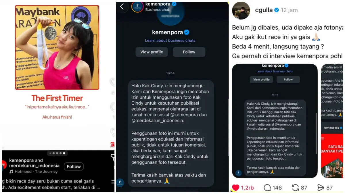 FOTO Cindy Gulla dipakai Kemenpora 