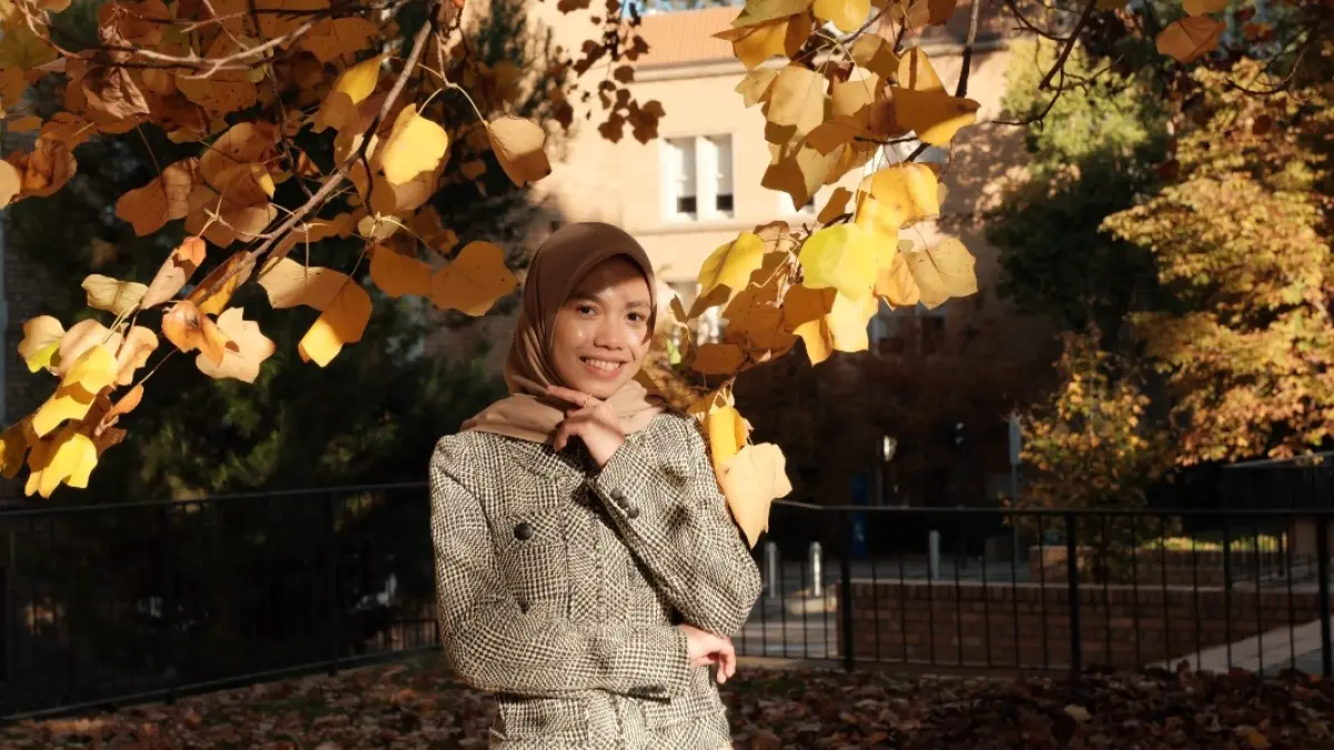 GIGIH: Afriza NS saat berada di Kampus University of Melbourne, Australia.