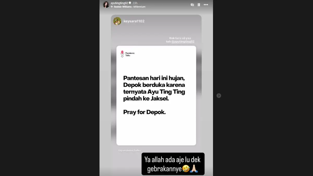 Reaksi warganet saat tahu Ayu Tingting pindah dari Depok ke Jakarta Selatan.