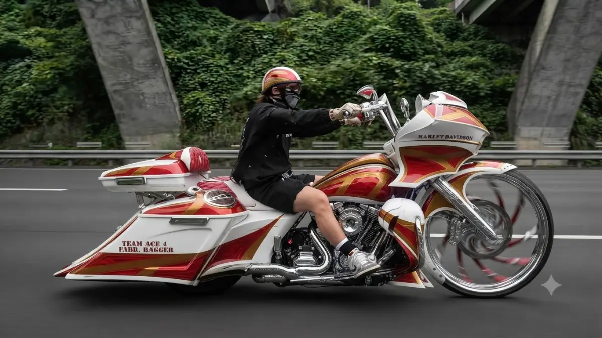 Big Wheel Bagger: Saat Motor Touring Berubah dengan Roda Depan 21 hingga 26 Inci. (Foto: Tiktok Team ACE)