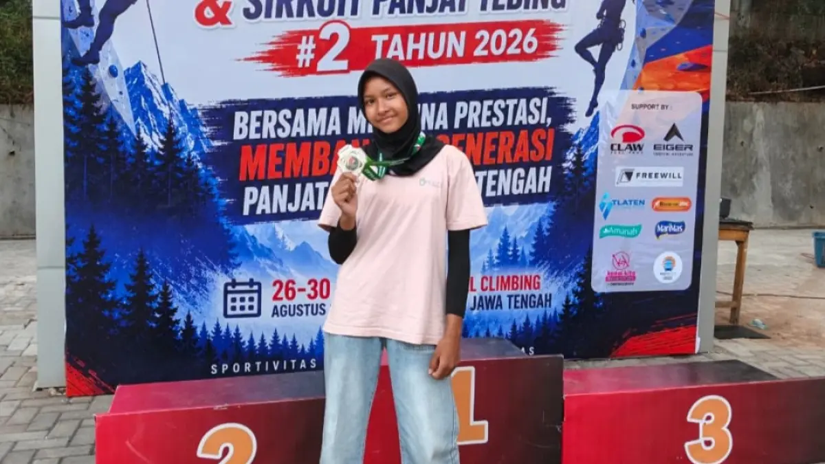 MEMBANGGAKAN: Atlet MTsN 1 Jepara meraih medali di  Kejurprov Panjat Tebing Jawa Tengah Seri Dua 2026.