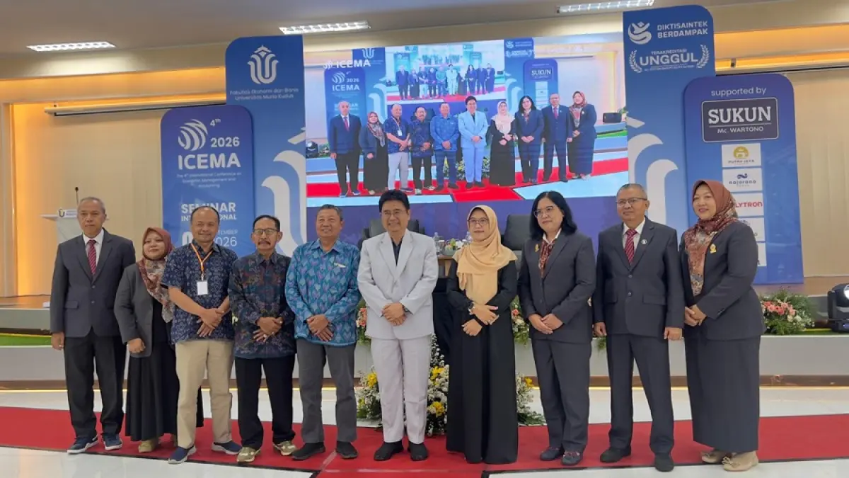 Fakultas Ekonomi dan Bisnis Universitas Muria Kudus (FEB UMK) menggelar ICEMA 2026 dengan mengangkat isu transformasi bisnis, manajemen, dan akuntansi berbasis digital.