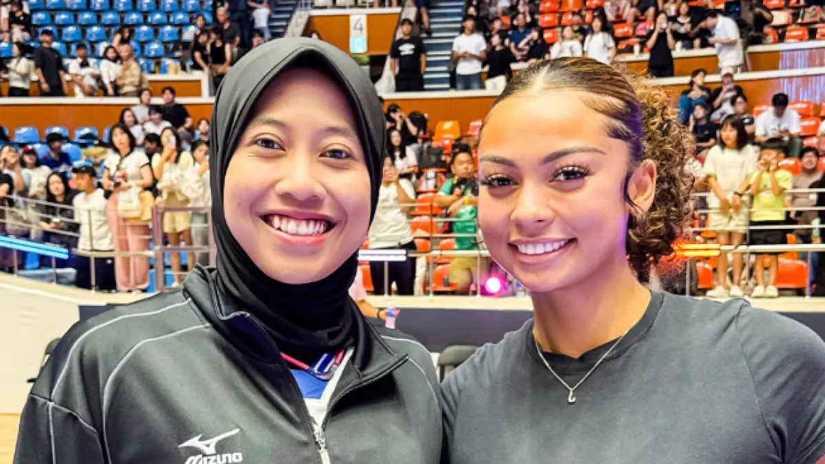 Megawati Hangestri bersama rekan setimnya, Jordan Wilson di Hyundai Hillstate.