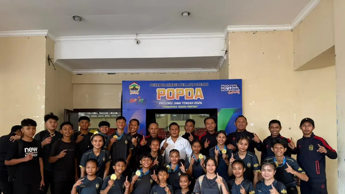 SOLID: Karate Jepara menjadi juara umum Popda Jateng 2026 setelah meraih 9 emas dan 1 perunggu.
