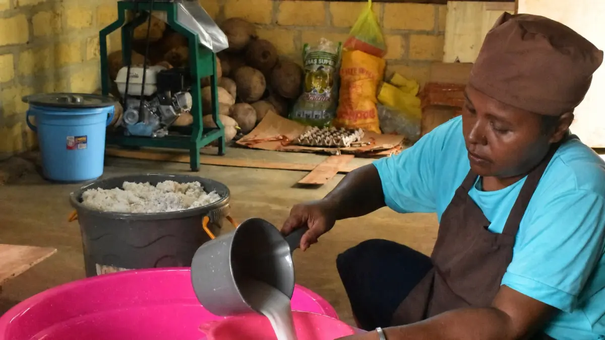 Supiori Eco-Coconut merupakan salah satu inovasi yang berhasil meraih juara dalam SustainAction 2025. Inisiatif pemberdayaan masyarakat di Kampung Fanjur, Kabupaten Supiori, Papua, ini mengolah kelapa menjadi berbagai produk turunan, seperti Virgin Coconut Oil (VCO), dengan menerapkan prinsip ekonomi sirkular sekaligus mendorong peningkatan kapasitas masyarakat.