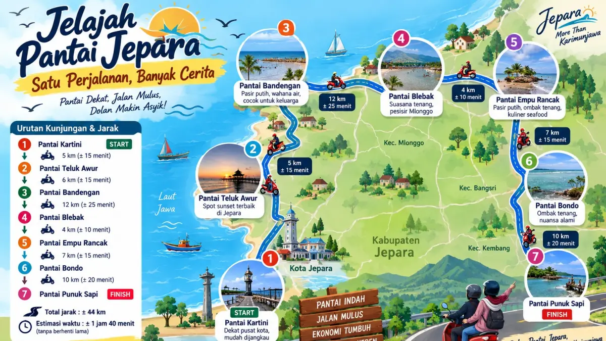 Wisata pantai Jepara yang direkomendasikan untuk dikunjungi.