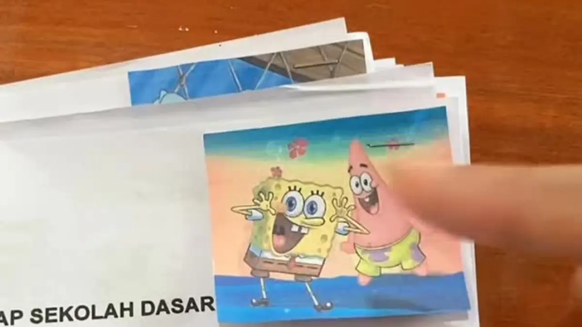 Guru di Kudus beri nilai murid pakai meme SpongeBob (Foto: Instagram @mdrktsyfaaa_) 
