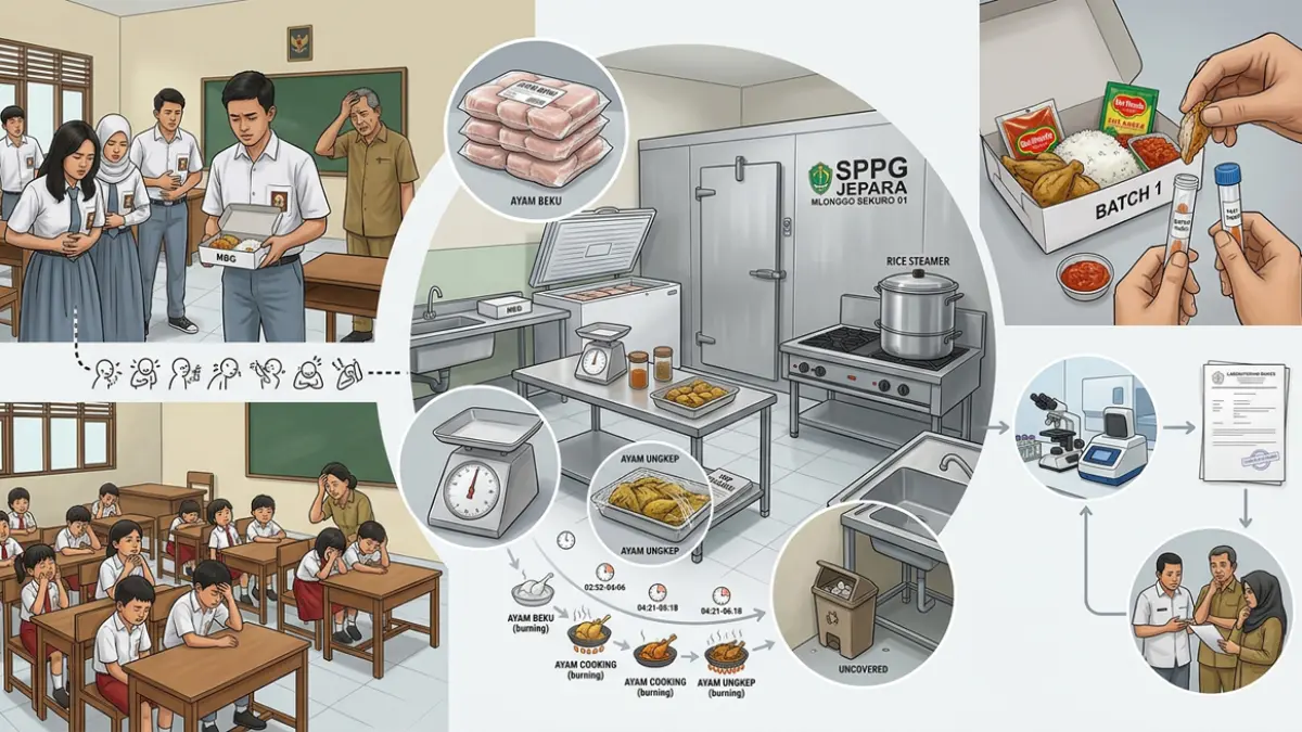 Ilustrasi keracunan makanan (ai)