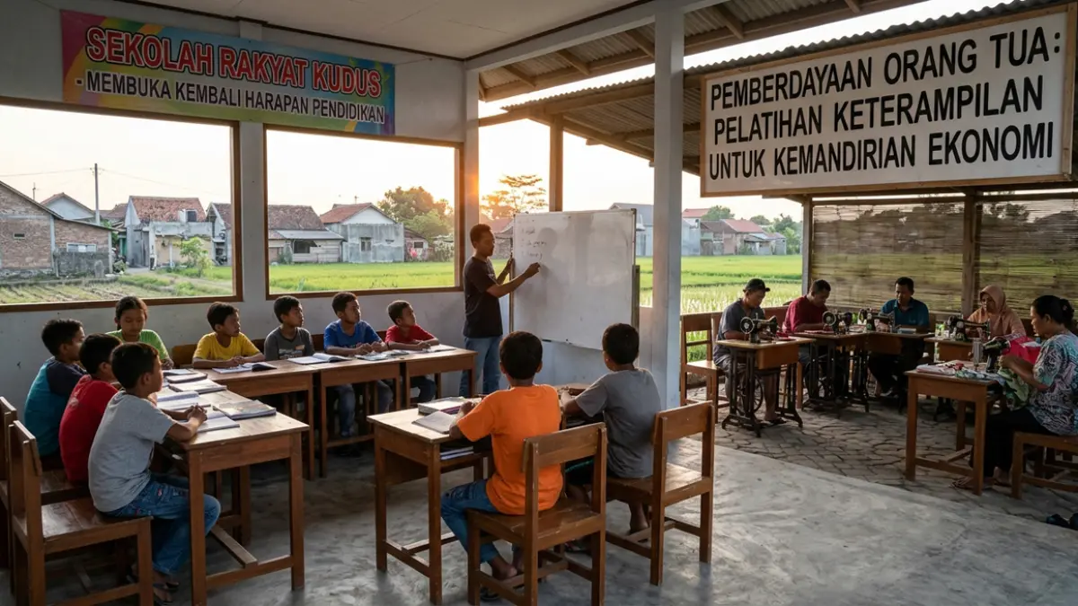 Ilustrasi sekolah rakyat (ai)