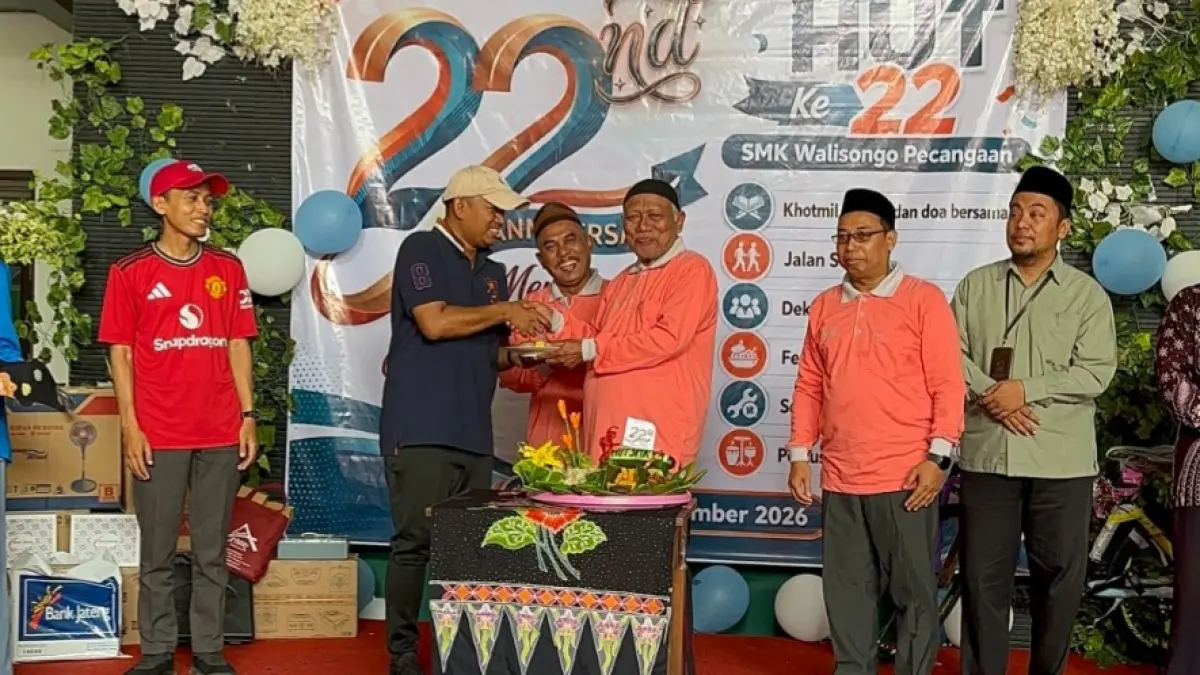 ANTUSIAS: Puncak peringatan HUT ke-22 Walisongo Pecangaan Jepara pada Sabtu (12/9). (SMK WALISONGO UNTUK RADAR KUDUS)