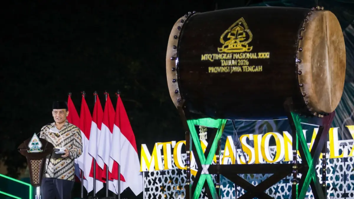 Gubernur Ahmad Luthfi saat memberi sambutan MTQ Nasional XXXI di Jawa Tengah.