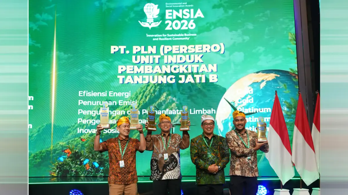 PT PLN (Persero) UIK) Tanjung Jati B meraih lima penghargaan pada ajang ENSIA 2026 di Bali.