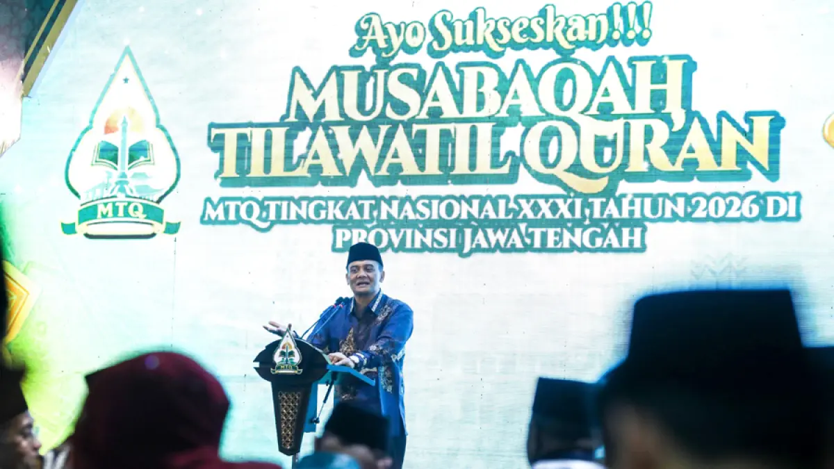 Gubernur Jawa Tengah Ahmad Luthfi saat pembukaan MTQ Nasional XXXI tahun 2026 di Semarang